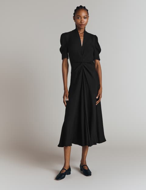 Capri Crepe Short Sleeve Midi Dress