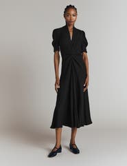 Ghost London Capri Crepe Short Sleeve Midi Dress