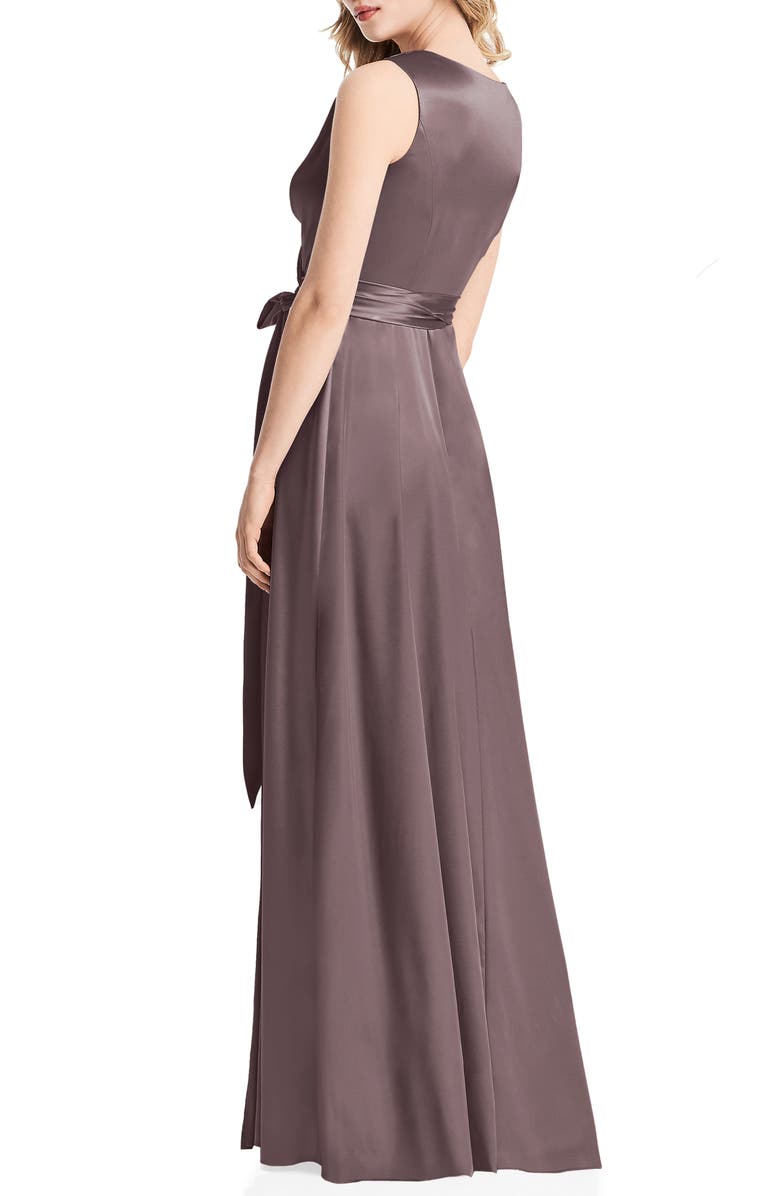 Jenny Packham Stretch Charmeuse Wrap Gown, Alternate, color, 