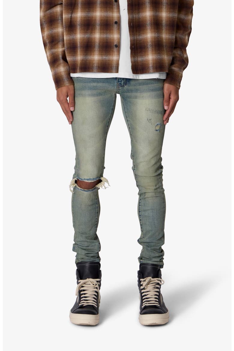 Dusted Skinny Jeans, Main, color, 4TH DAY SUN WASHED BLUE