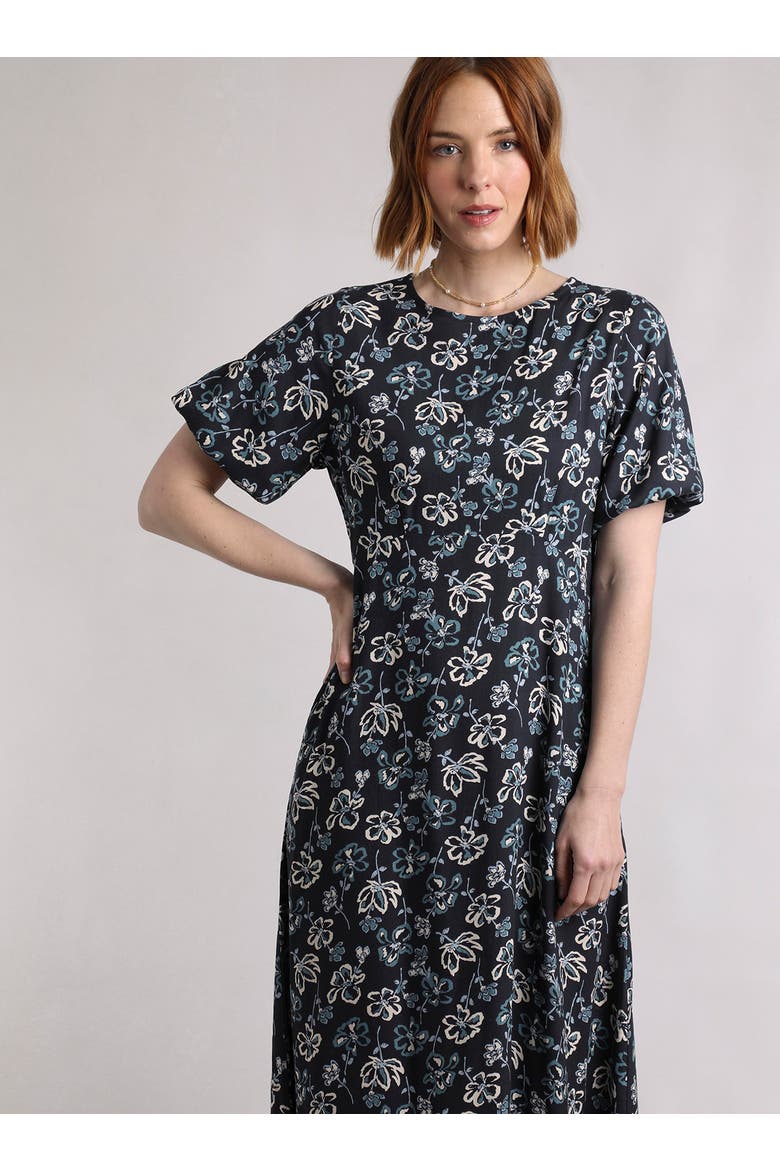 Everly Printed Dress, Alternate, color, Black Iris