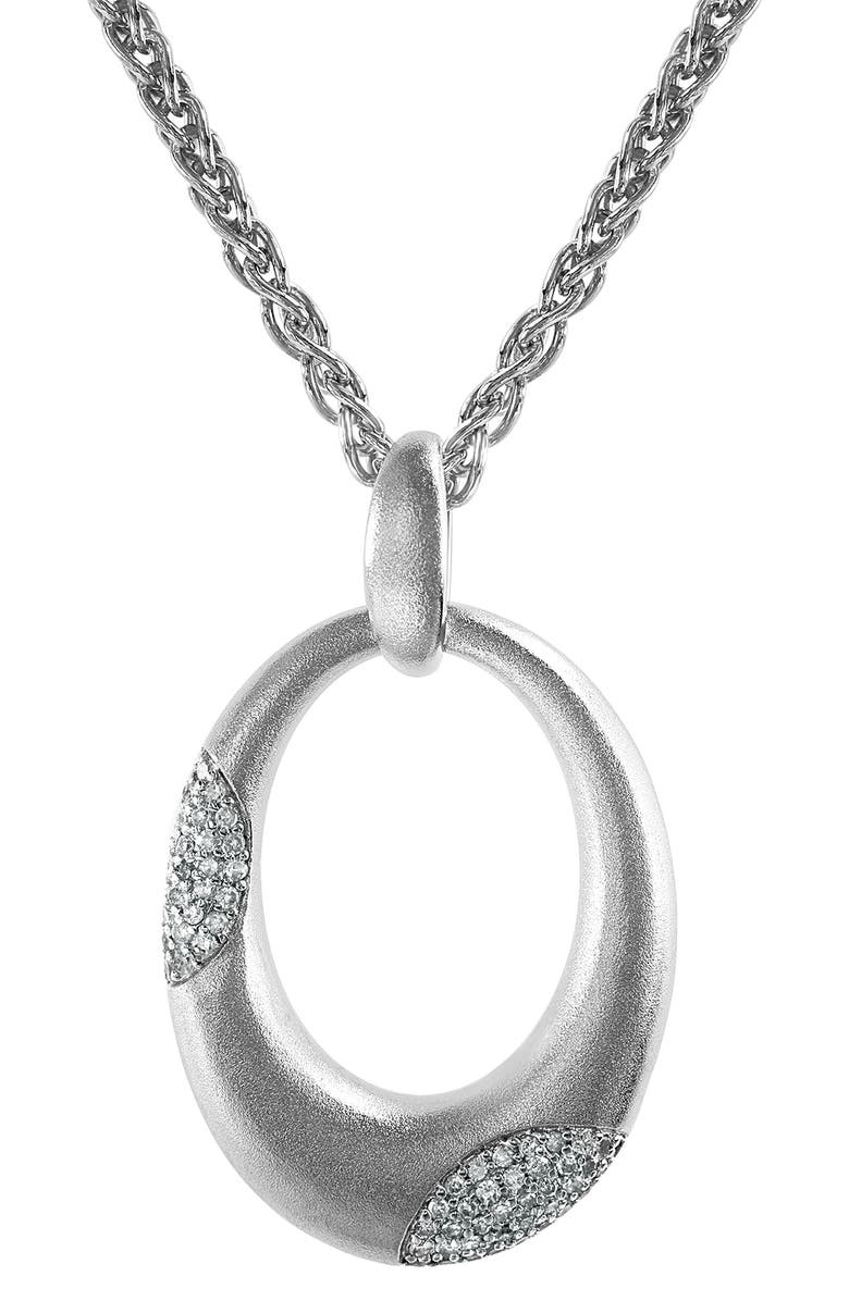 EFFY Diamond & Sterling Silver Oval Pendant Necklace - 0.29ctw, Main, color,