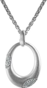 EFFY Diamond & Sterling Silver Oval Pendant Necklace - 0.29ctw