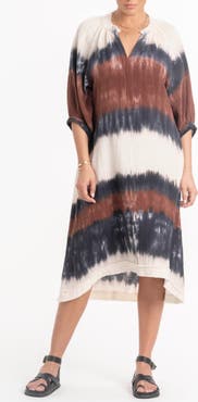 ocean+main Tie Dye Gauze Dress with Pockets