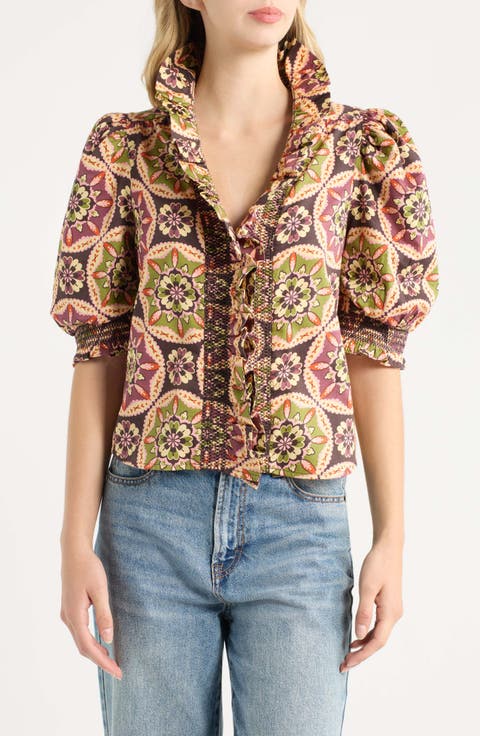 Zuri Print Puff Sleeve Top
