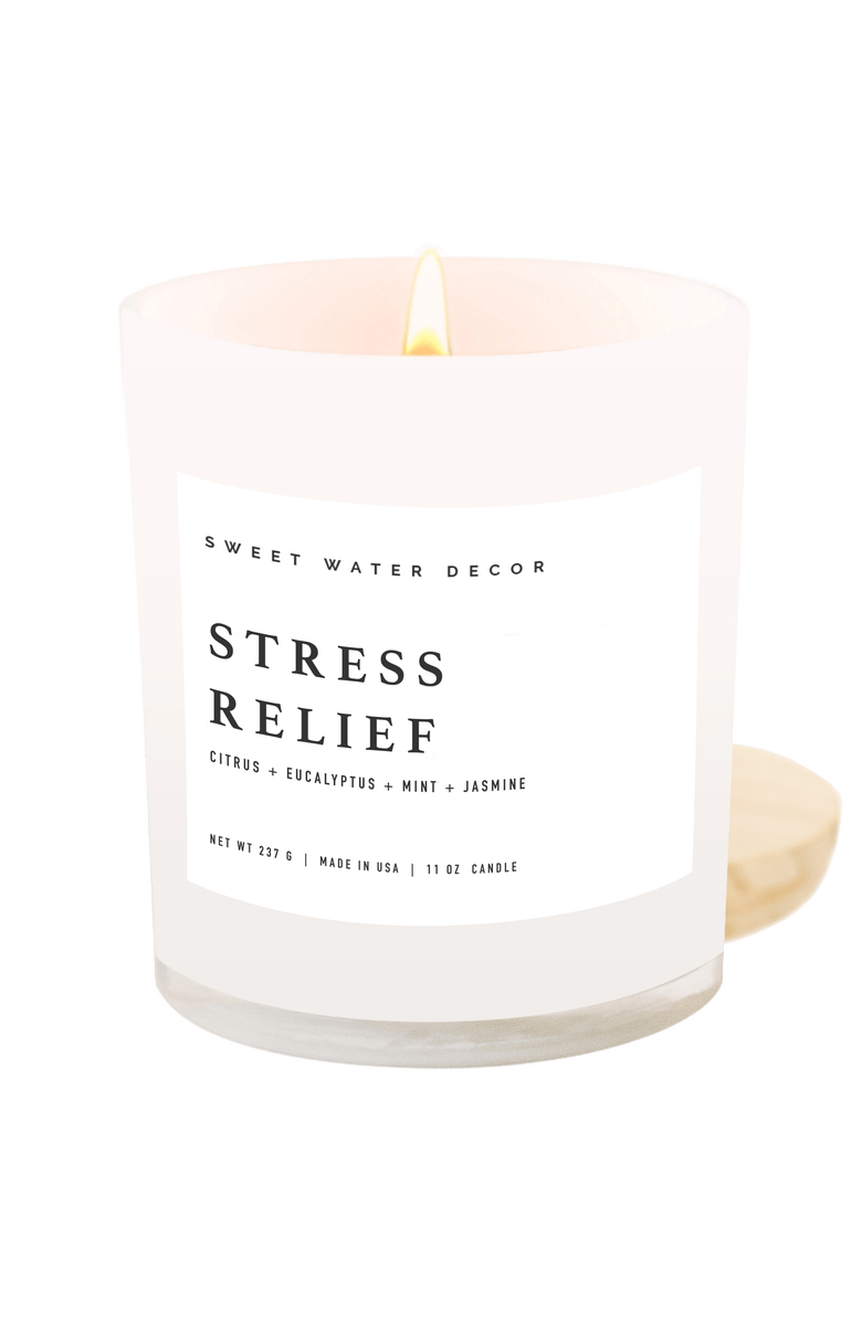 SWEET WATER DECOR 11oz White Jar Candle - Spa Scents, Main, color, Stress Relief
