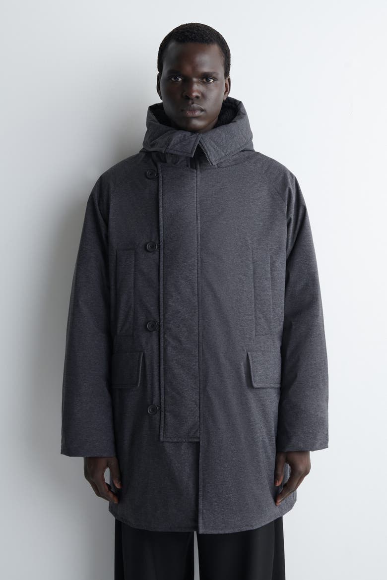 Technical Hooded Down Parka, Alternate, color, DARK GRAY