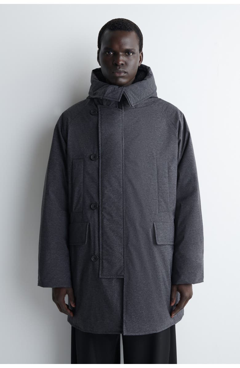 COS Technical Hooded Down Parka, Alternate, color, Dark Gray