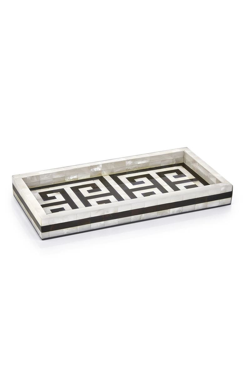 Greek Key Tray, Main, color, IVORY