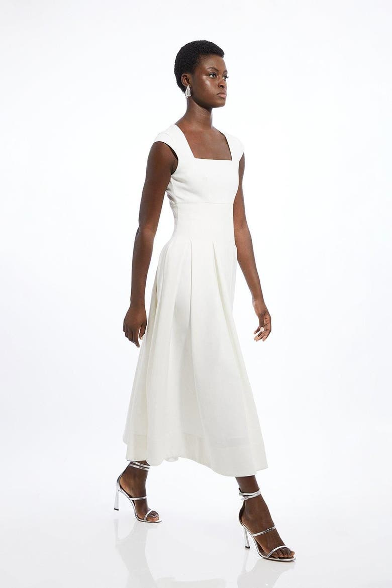 Square Neck Midi Dress, Alternate, color, Ivory