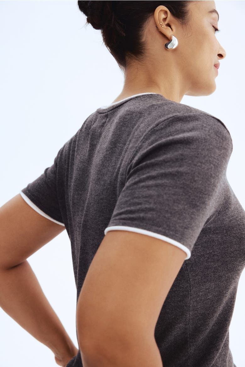 Fine-knit Top, Alternate, color, Dark gray