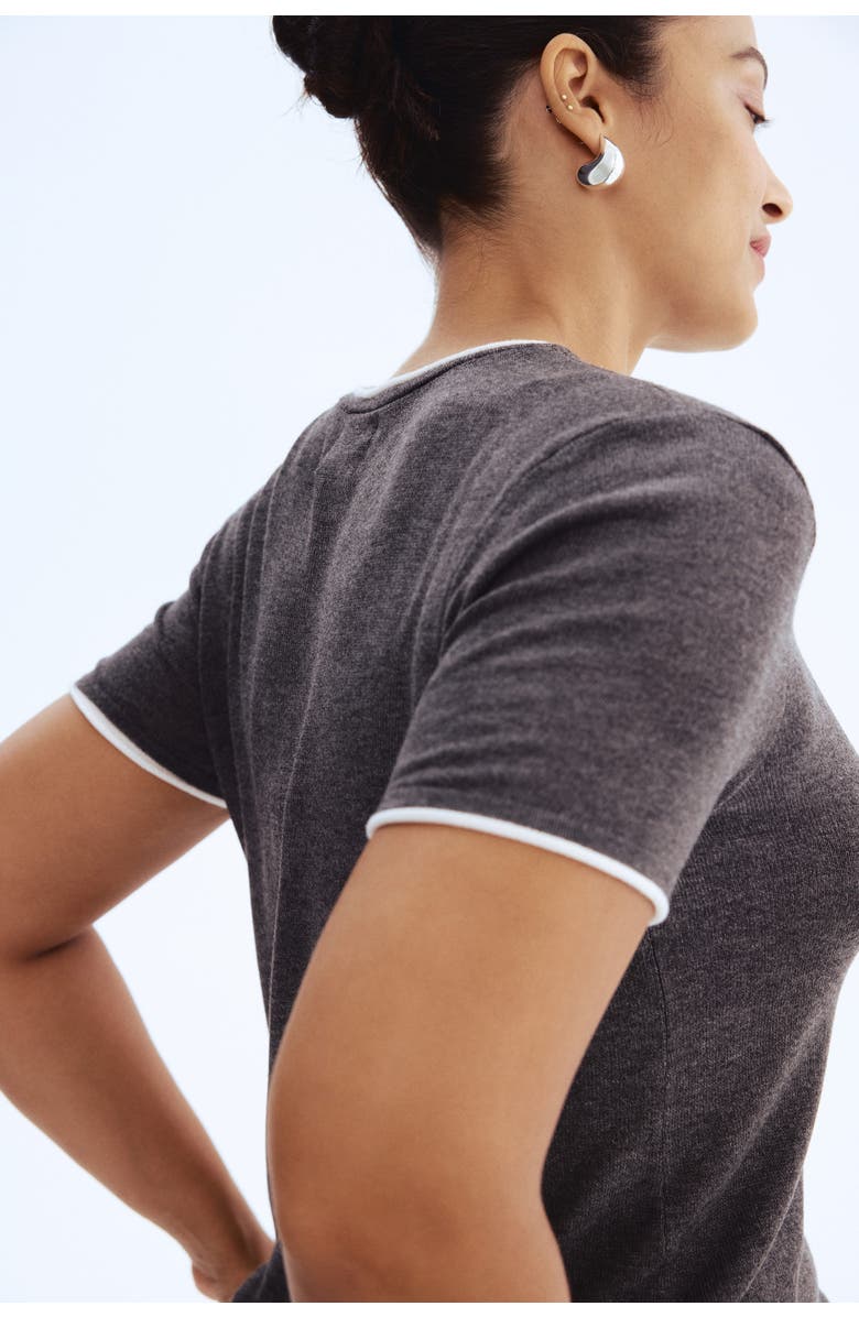 H&M Fine-knit Top, Alternate, color, Dark Gray