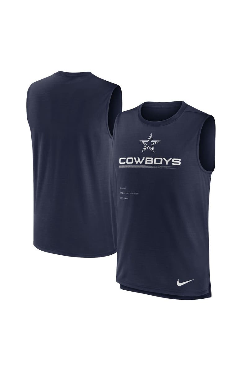 Nike Men's Nike Navy Dallas Cowboys Muscle Trainer Tank Top, Main, color, 