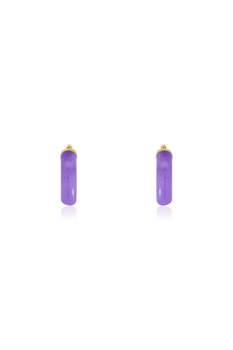 Lavender Jade Hoop Earrings, Alternate, color, Lavender Jade