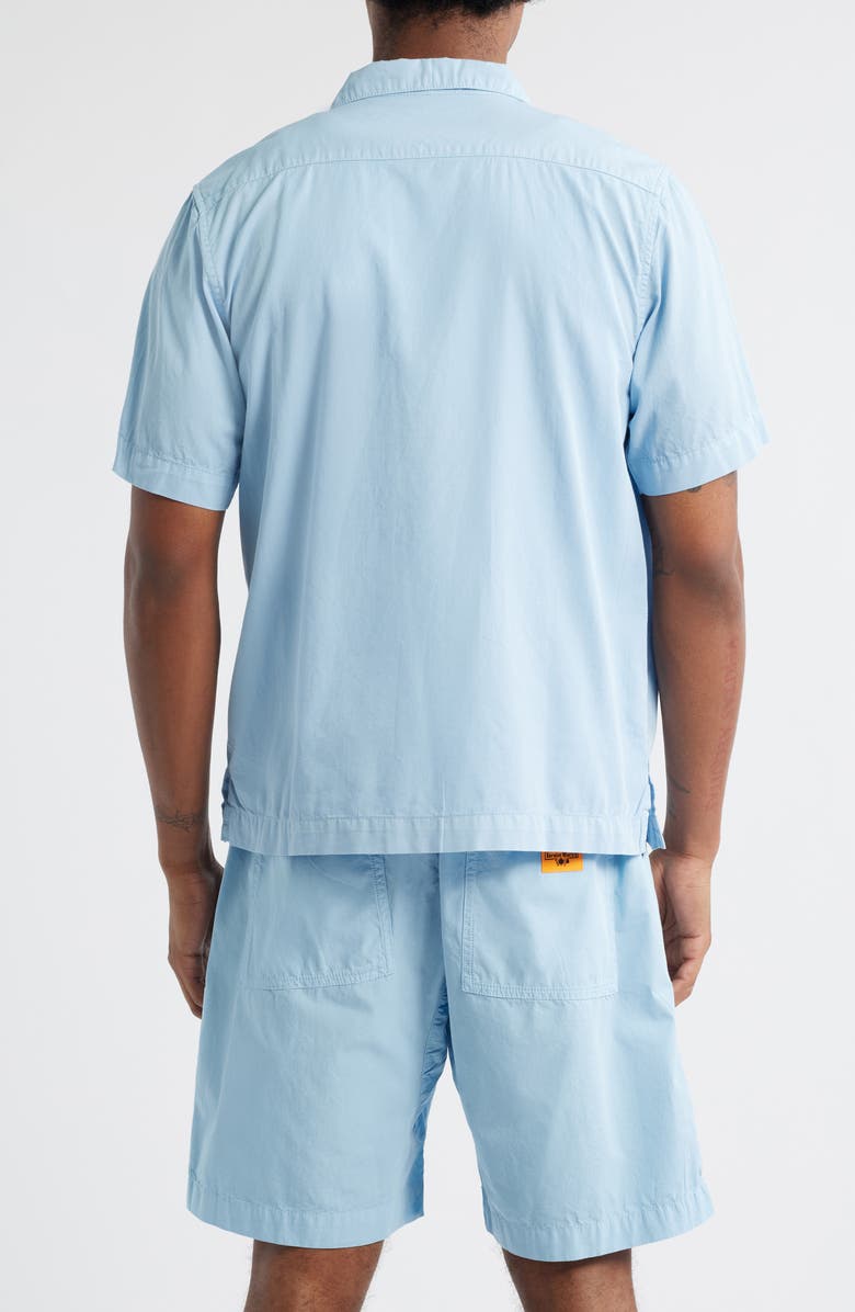 Service Works Script Logo Organic Cotton Camp Shirt, Alternate, color, Powder