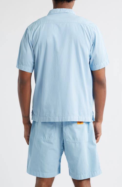 Service Works Script Logo Organic Cotton Camp Shirt In Blue