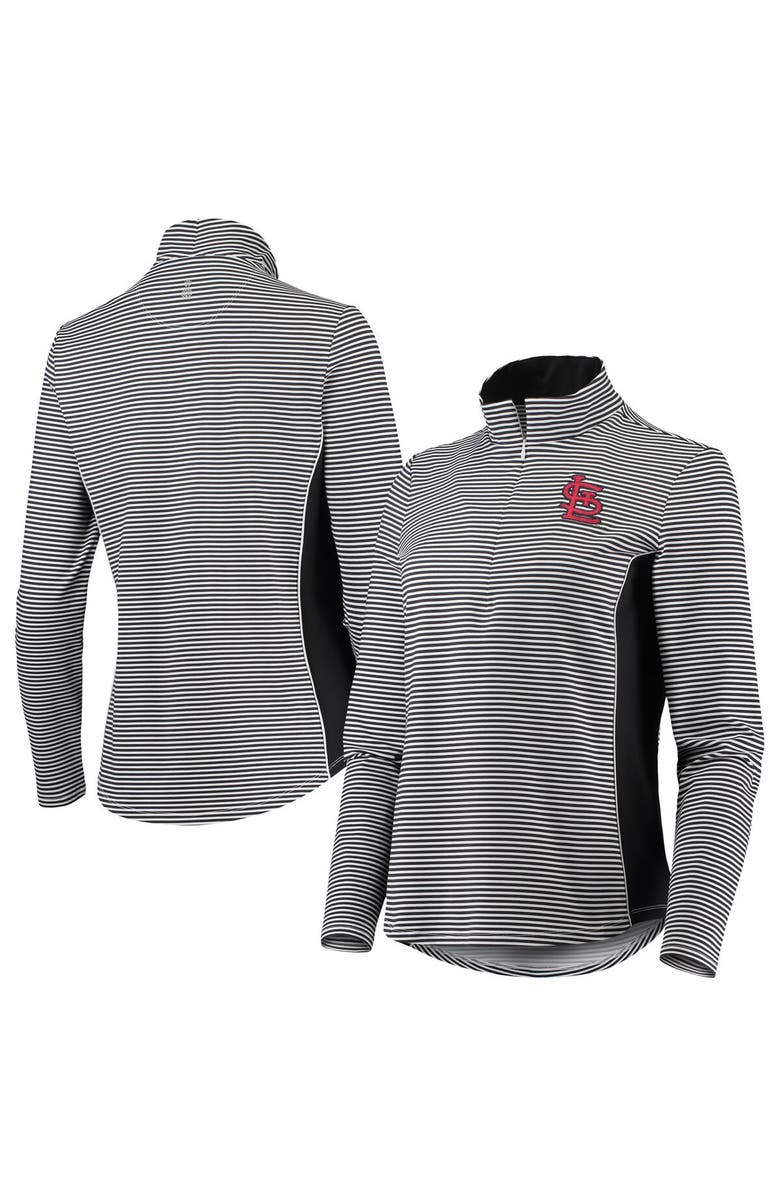 Tommy Bahama Women's Tommy Bahama Black St. Louis Cardinals Aubrey Stripe Block IslandZone Half-Zip Jacket, Main, color, Black