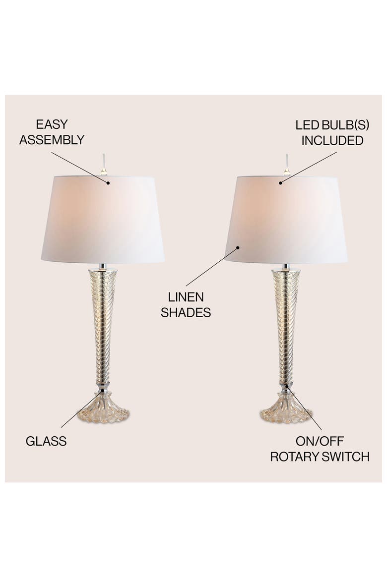 Caterina 32" Glass LED Table Lamp, Champagne, Alternate, color, Champagne