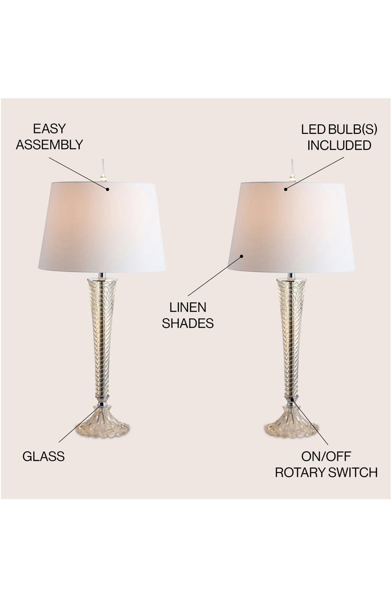 JONATHAN Y Caterina 32" Glass LED Table Lamp, Champagne, Alternate, color, Champagne