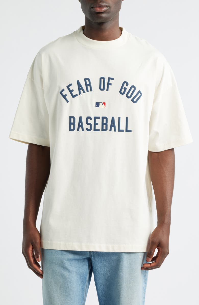 Fear of God Essentials x MLB 90s Fit Graphic T-Shirt, Main, color, Light Heather