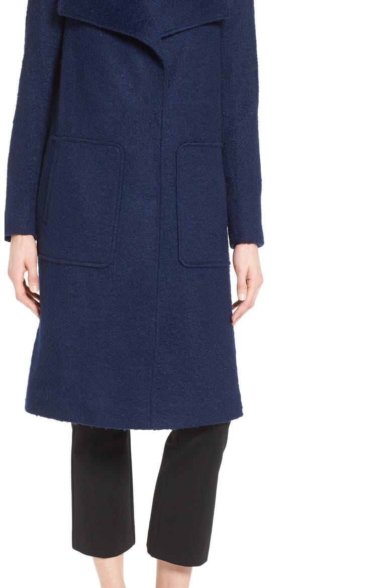 Textured Long Coat, Alternate, color, EVENING BLUE