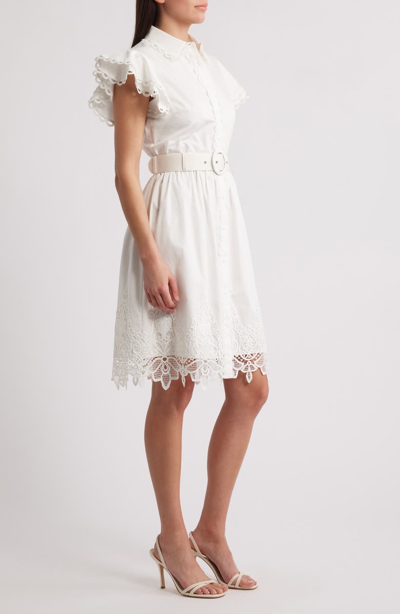 Elie Tahari The Sloane Fit & Flare Dress, Alternate, color, Sky White