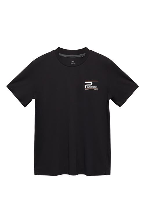 Mango Comfort Stretch Thermoregulating Graphic T-shirt In Black
