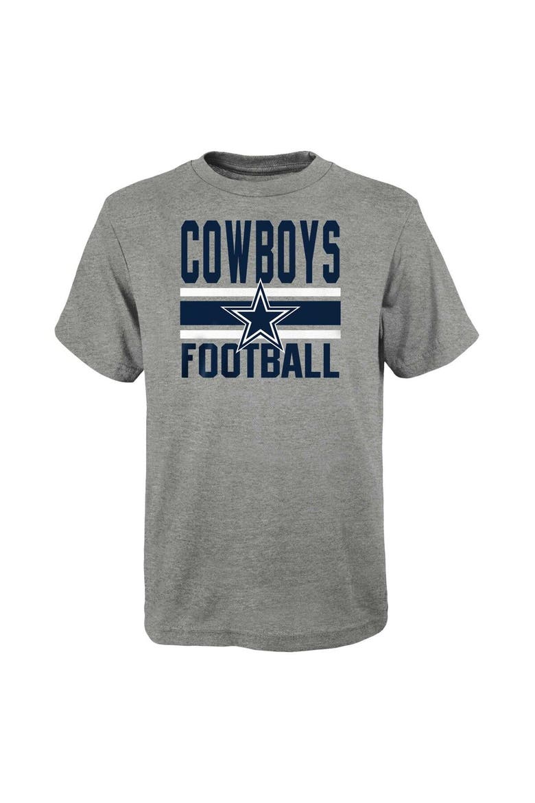 Preschool Heather Gray/Navy Dallas Cowboys Fan Fave T-Shirt Combo Set, Alternate, color, Heather Gray