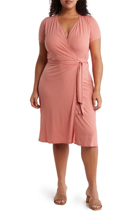 Solid Jersey Wrap Dress (Plus)
