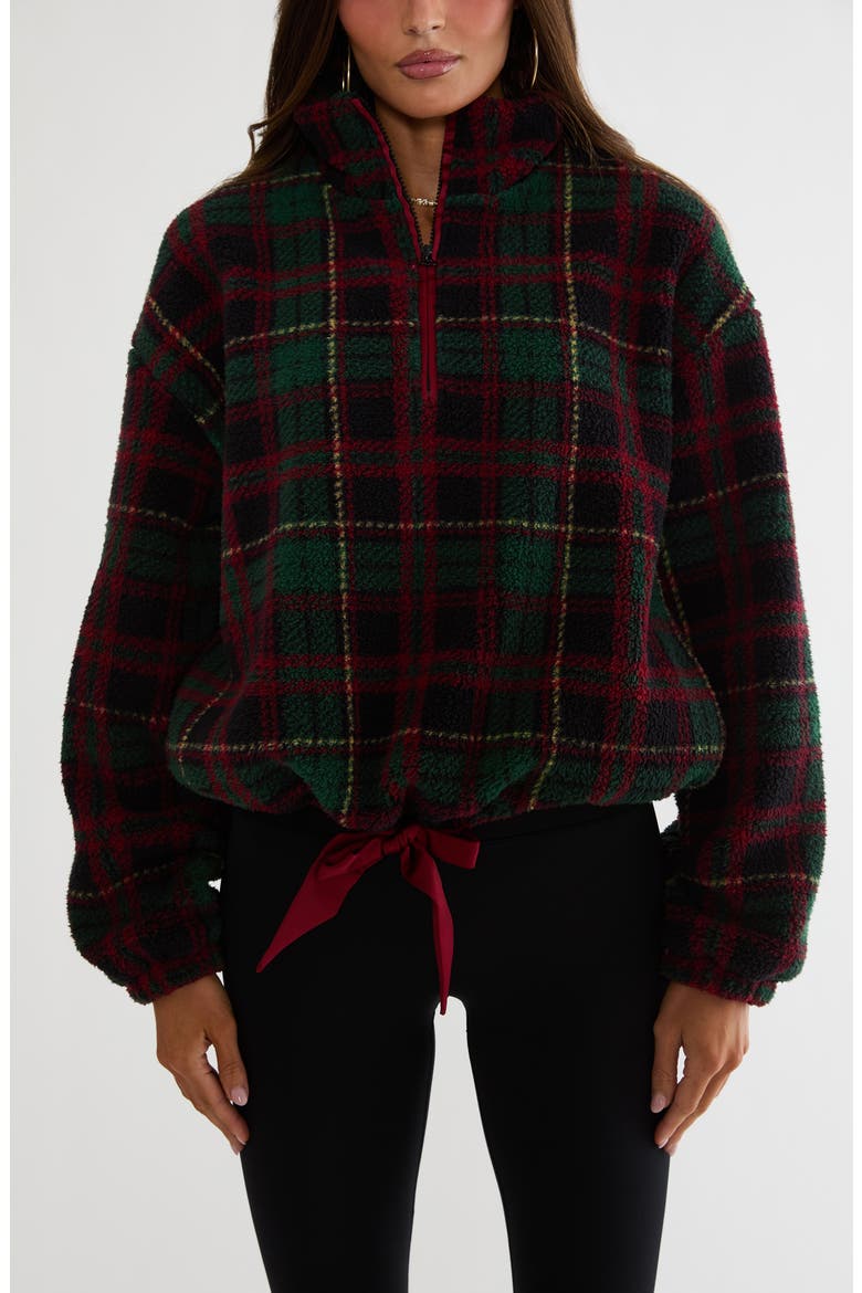 Leona Faux Fur Top, Alternate, color, PINE HOLLOW PLAID