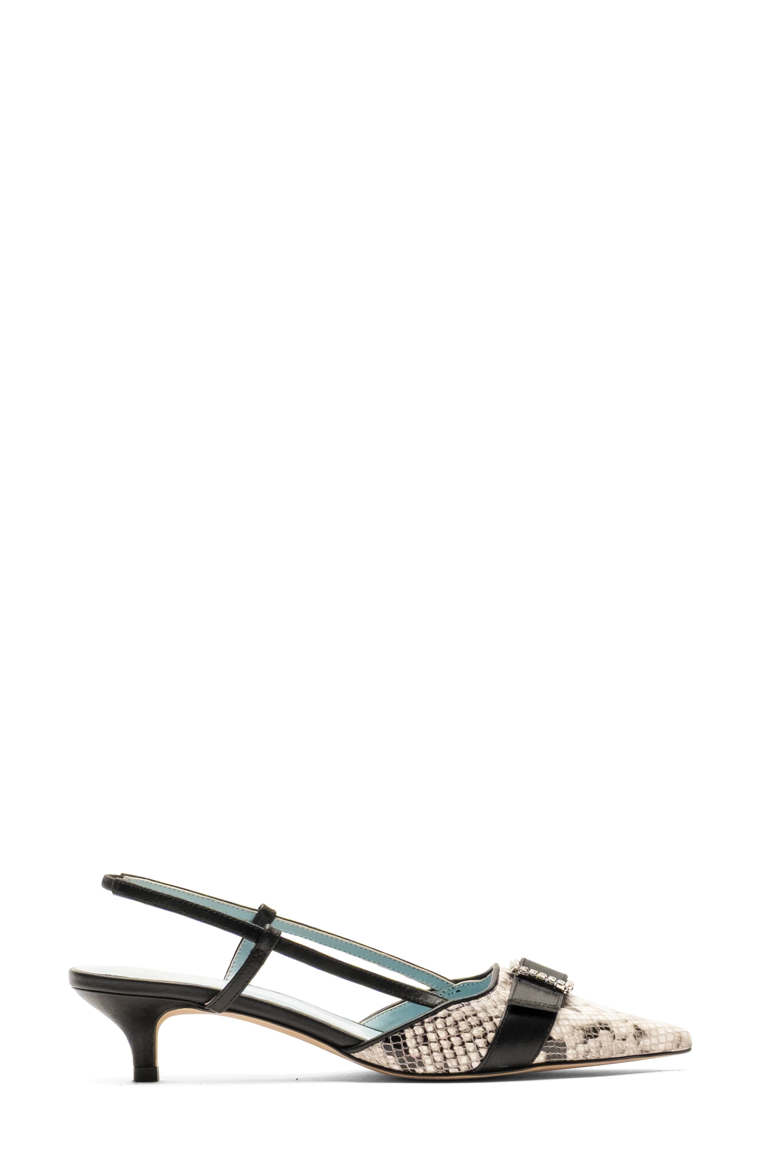 Frances Valentine Cutie Slingback Pointed Toe Kitten Heel Pump, Alternate, color, Black/White