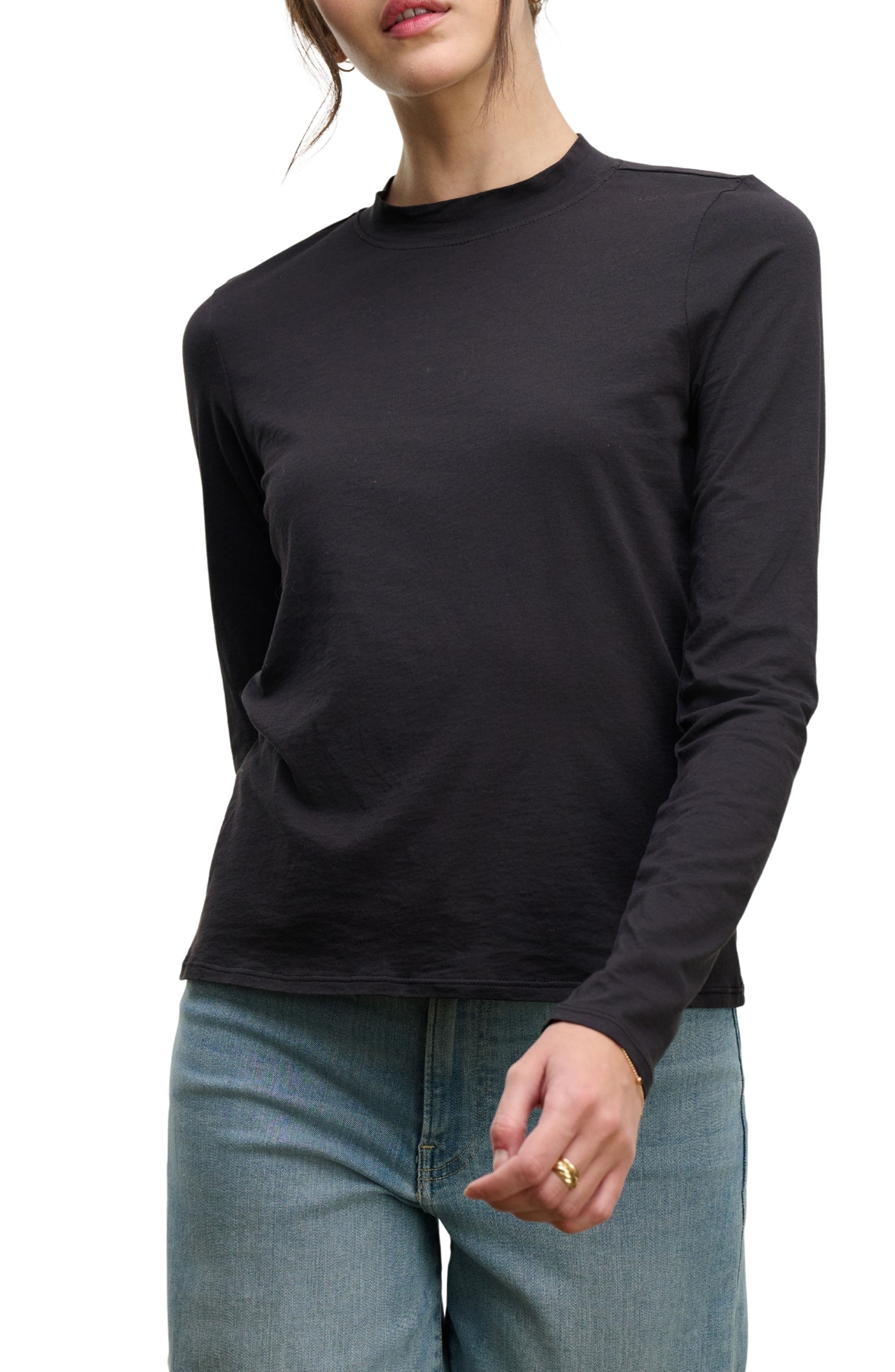 Whisper Stretch Cotton Long Sleeve T-Shirt