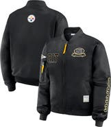 WEAR by Erin Andrews Women's WEAR by Erin Andrews Black Pittsburgh Steelers Patch Full-Zip Bomber Jacket