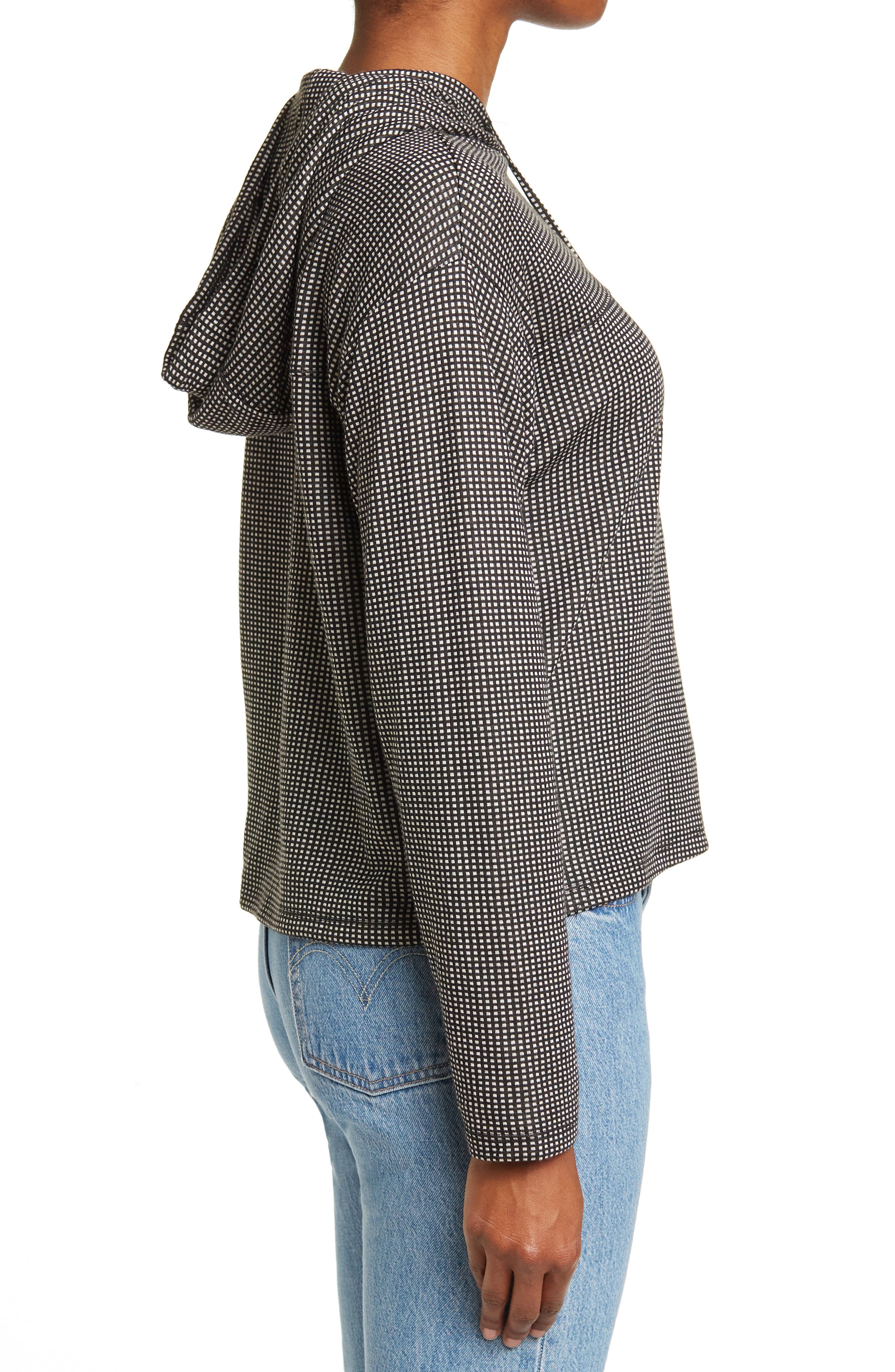 Marine Layer Dawn Grid Print Texture Hoodie (Women) | Nordstromrack