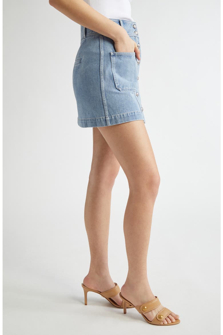 Moxie Denim Miniskirt, Alternate, color, SILVERWOOD BLUE