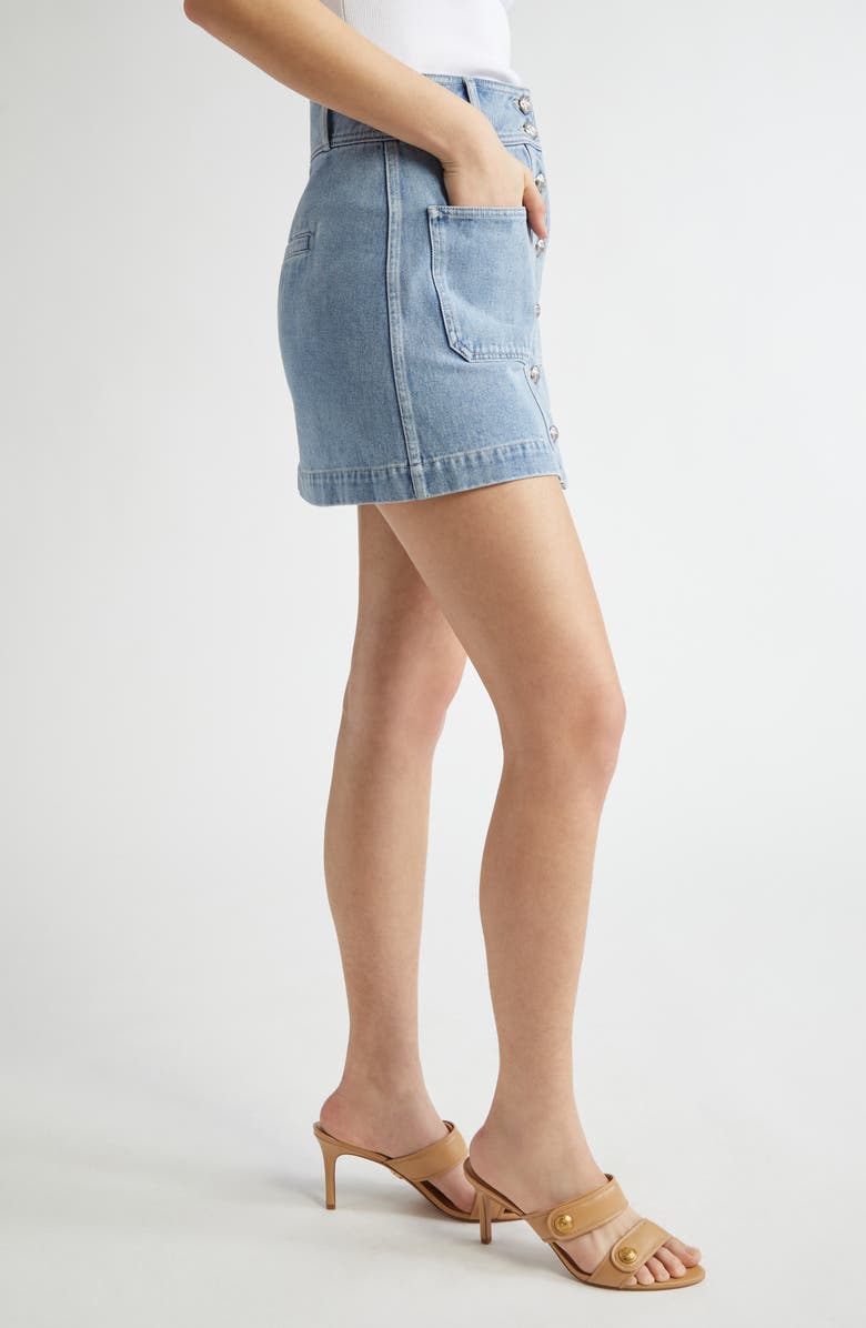 Veronica Beard Moxie Denim Miniskirt, Alternate, color, Silverwood Blue