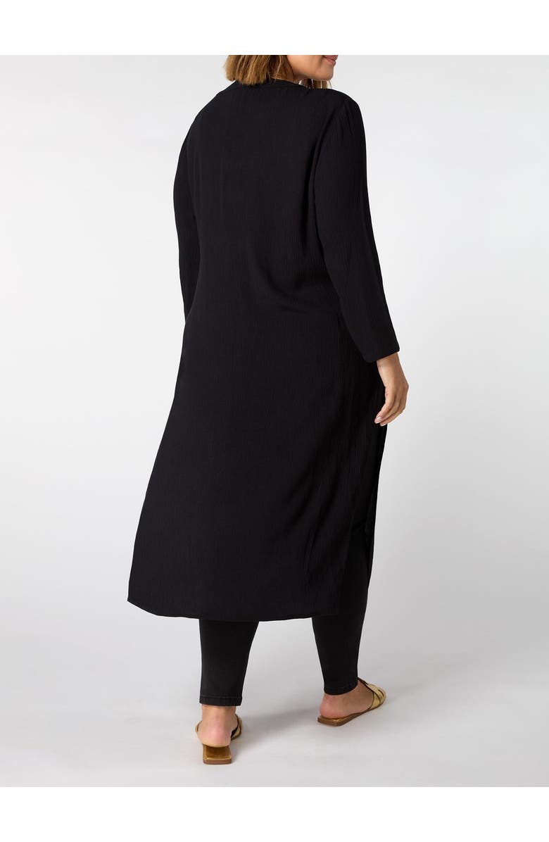 Live Unlimited Crinkle Split Front Longline Tunic, Alternate, color, Black