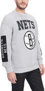TOMMY JEANS Men's Tommy Jeans Heather Gray Brooklyn Nets Hayes Crew Neck Pullover Sweatshirt