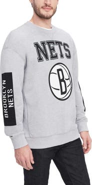 TOMMY JEANS Men's Tommy Jeans Heather Gray Brooklyn Nets Hayes Crew Neck Pullover Sweatshirt