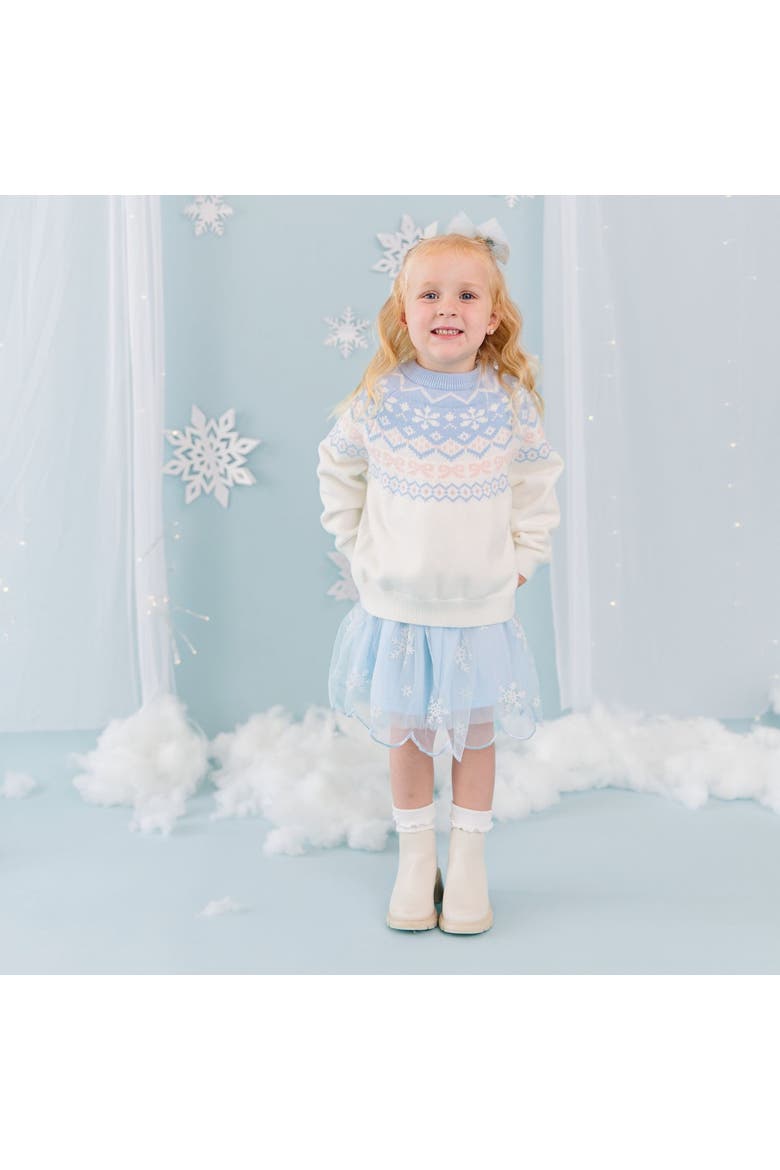 Glitter Snowflake Scalloped Tutu Skirt (toddler, Little Kid & Big Kid), Alternate, color, Blue