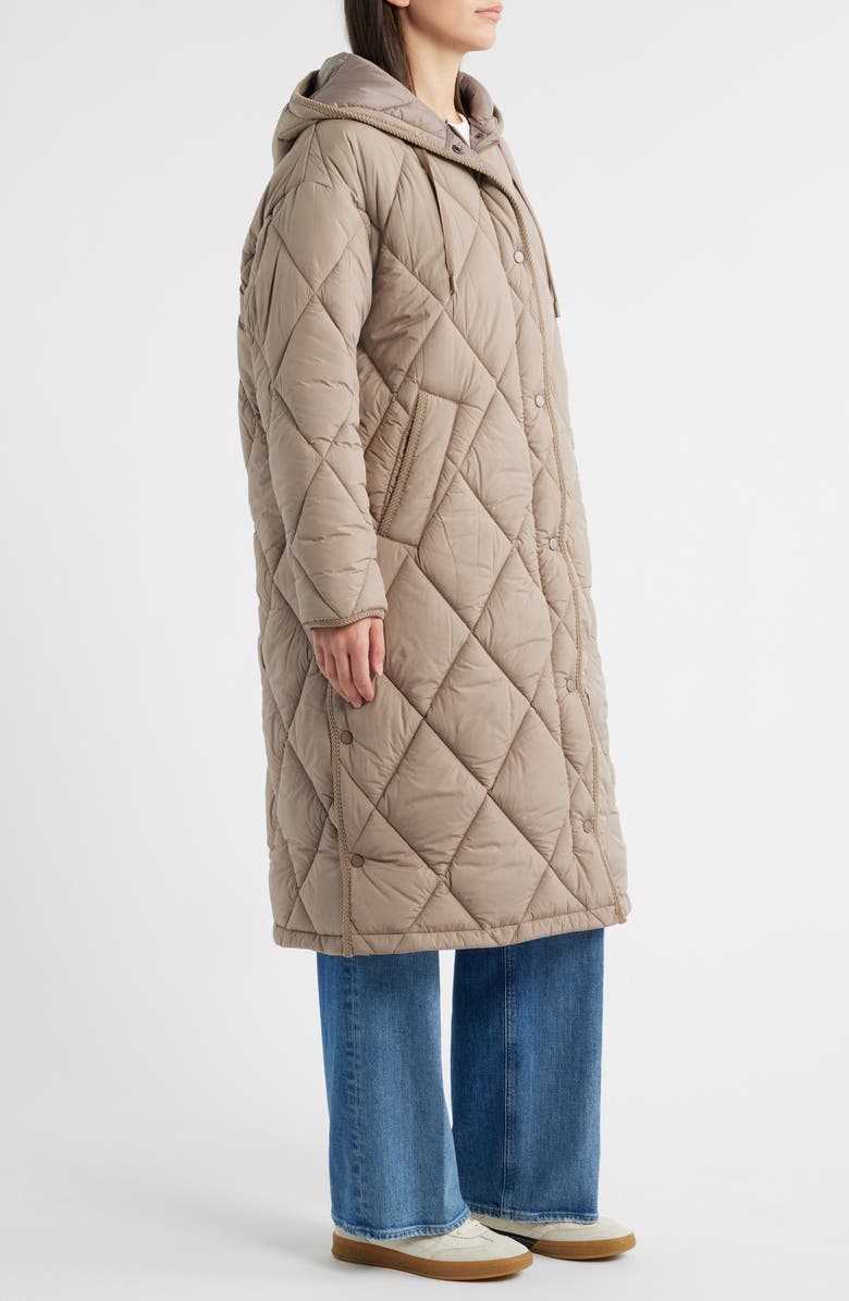 Bernardo Bren Quilted Puffer Coat, Alternate, color, Dusty Taupe