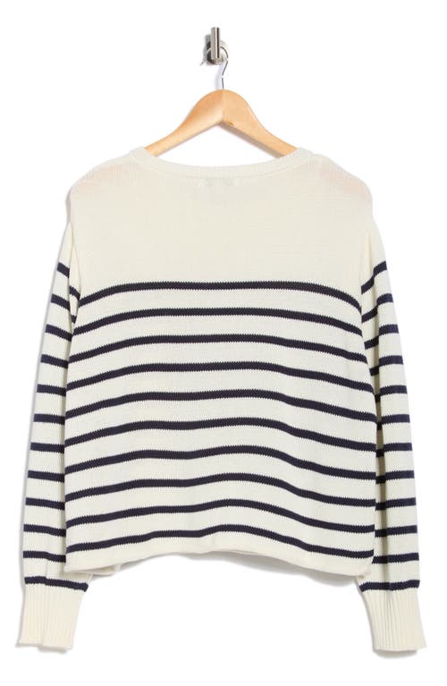 Vigoss Stripe Boxy Crop Cotton Blend Sweater