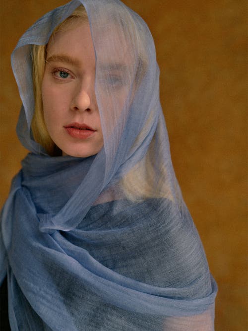 Lost Pattern Nyc "featherlight" Oversized Cashmere Scarf In Blue