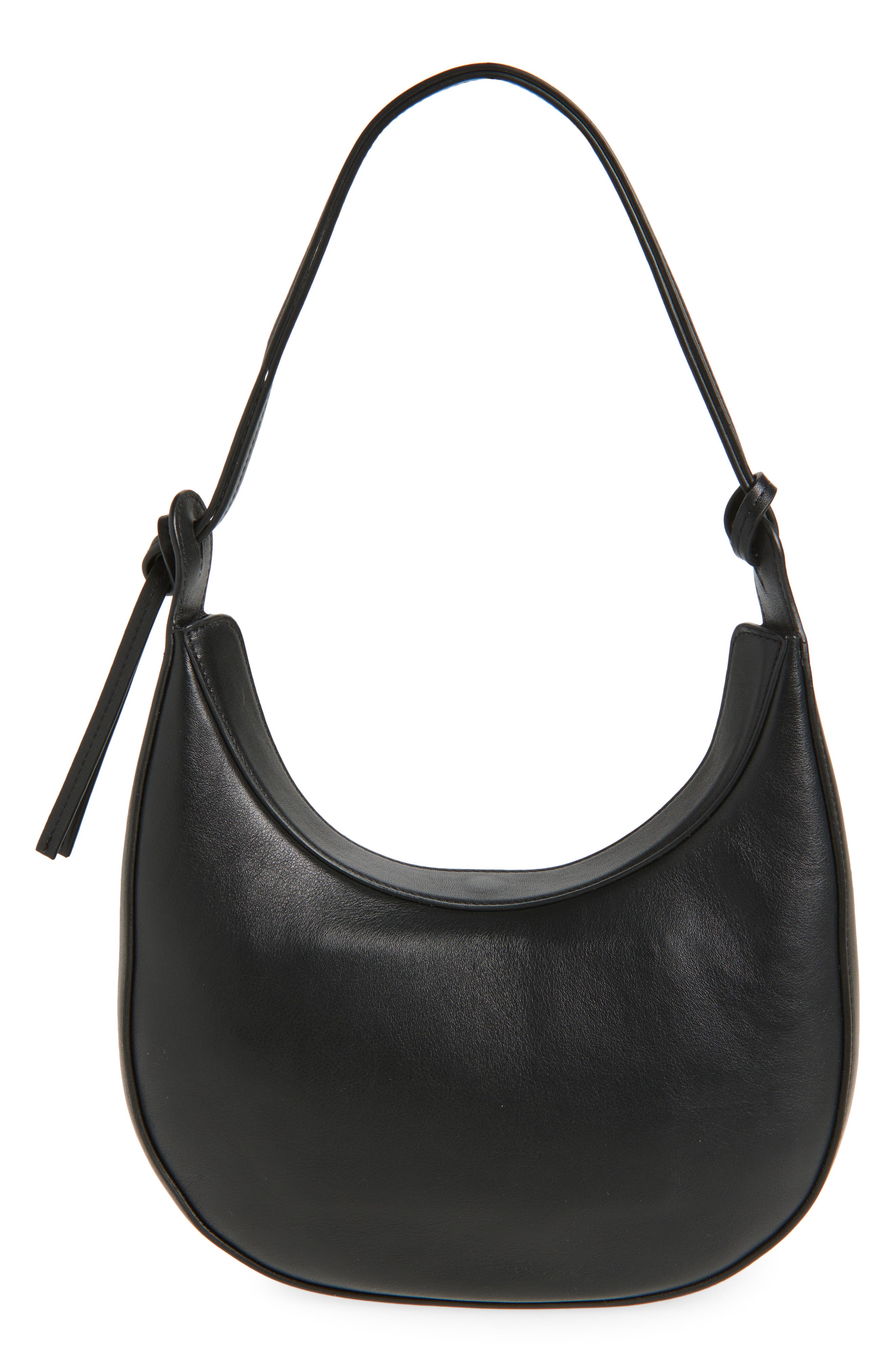 Reformation Medium Rosetta Shoulder Bag, Alternate, color, Black Leather