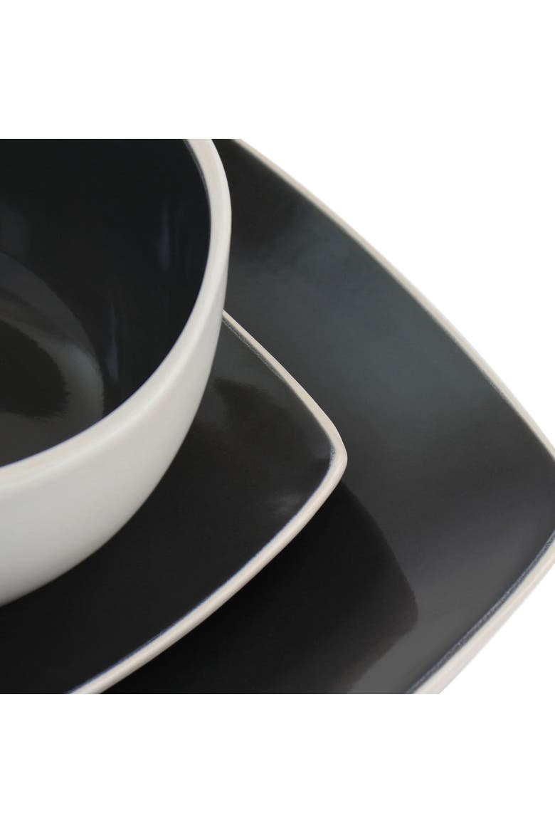 16 Piece Stoneware Dinnerware Set, Alternate, color, Black