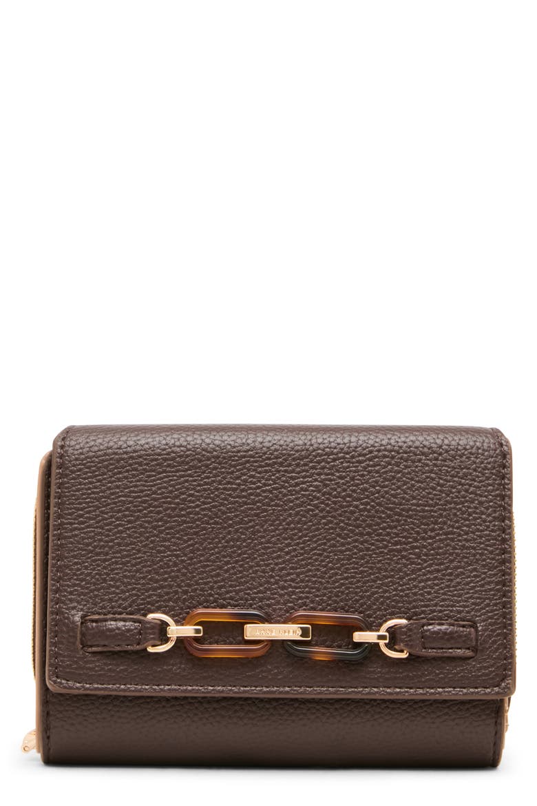 Zip Around Trifold Wallet, Main, color, ESPRESSO