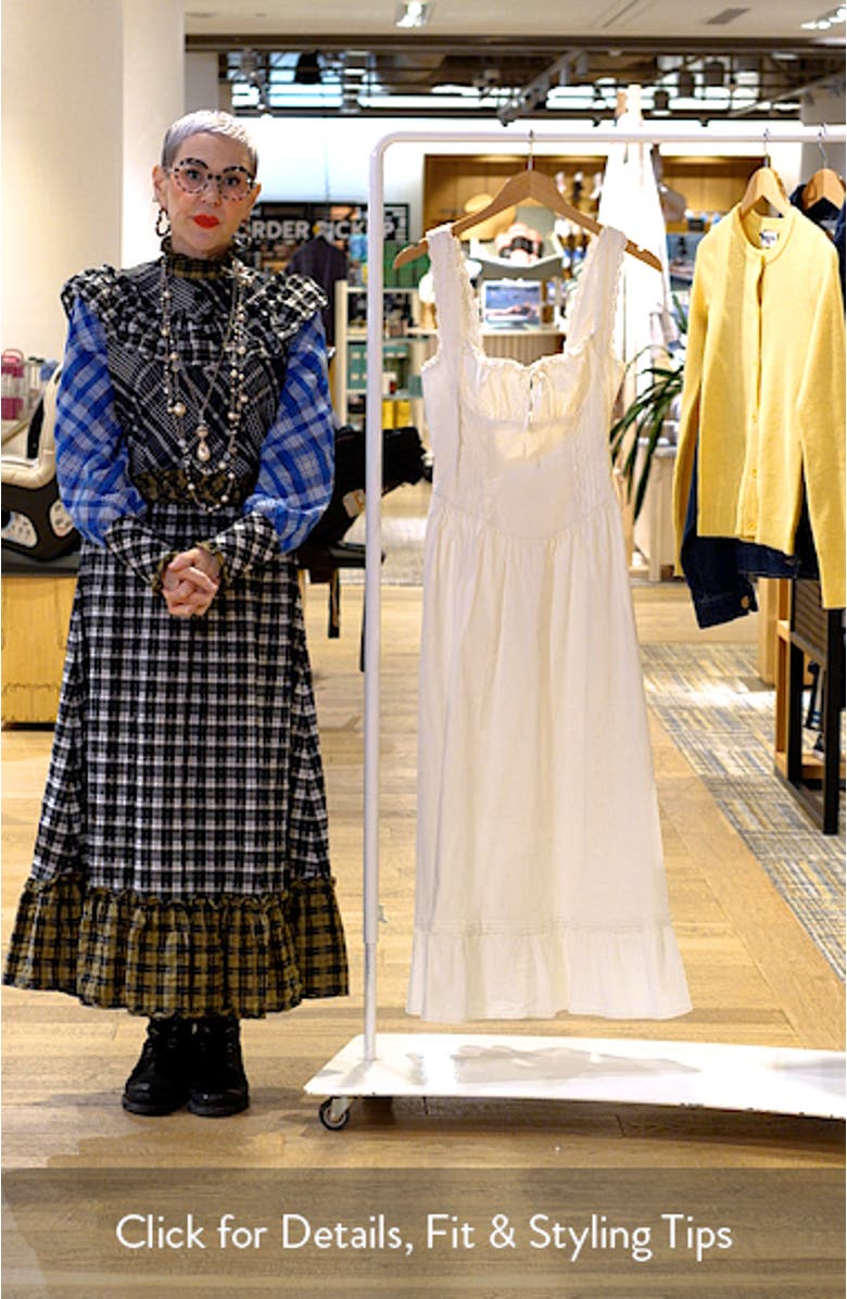 Gabriette Tie Front Lace Trim Maxi Dress, sales video thumbnail