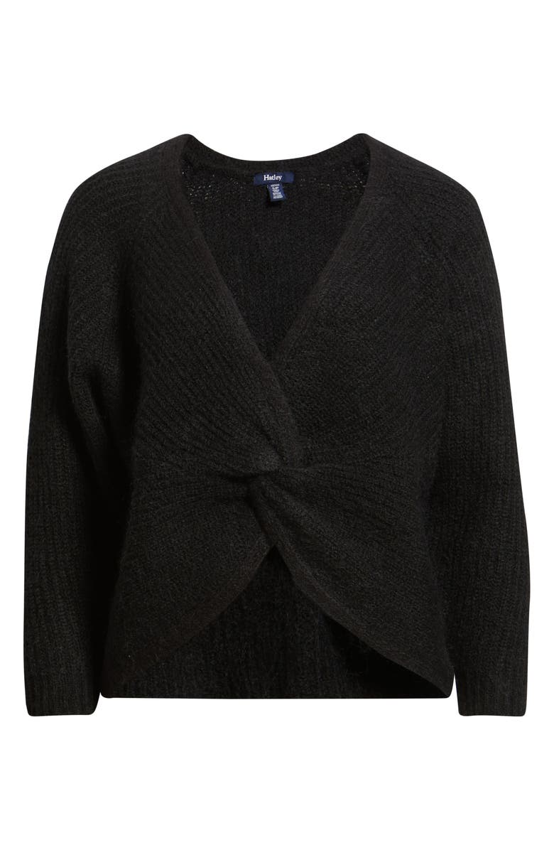 Hatley Twist Front Sweater, Alternate, color, Black