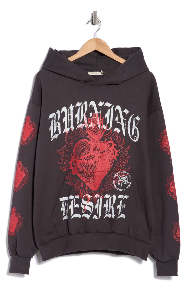mnml Burning Desire Hoodie, Alternate, color, Washed Black