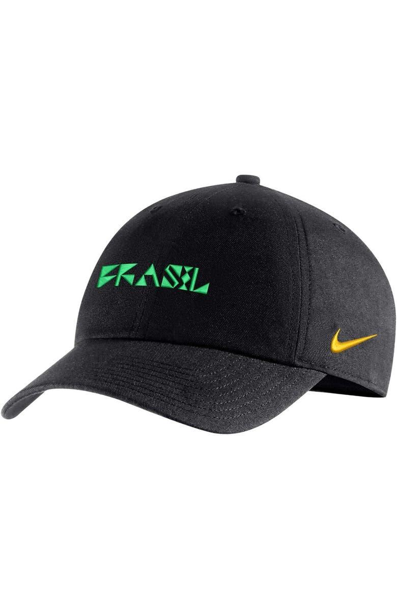 Nike Men's Nike Black Brazil National Team Campus Performance Adjustable Hat, Main, color,